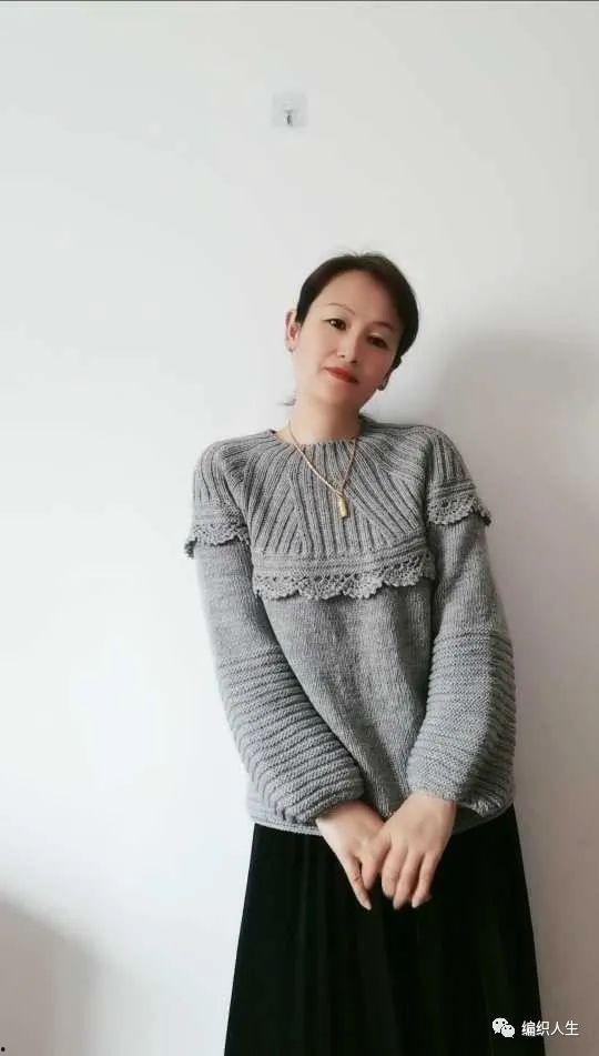 网红不对称毛衣编织图解